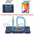 thumbnail image 3 of iPad Mini 5 Case for Kids, iPad Mini 5th Generation Case /iPad Mini 4 Case, Heavy Duty Rugged Shockproof Case with Stand /Hand Grip Holder for iPad Mini 5th/4th 7.9 Inch - Navyblue/Blue, 3 of 8