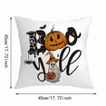 thumbnail image 3 of Vintage Halloween Throw Pillow Covers 18x18,Pumpkins Ghost Bat Pattern Seasonal Decorative Horror Cushion Case Decoration for Home Sofa Couch Bed, 3 of 7