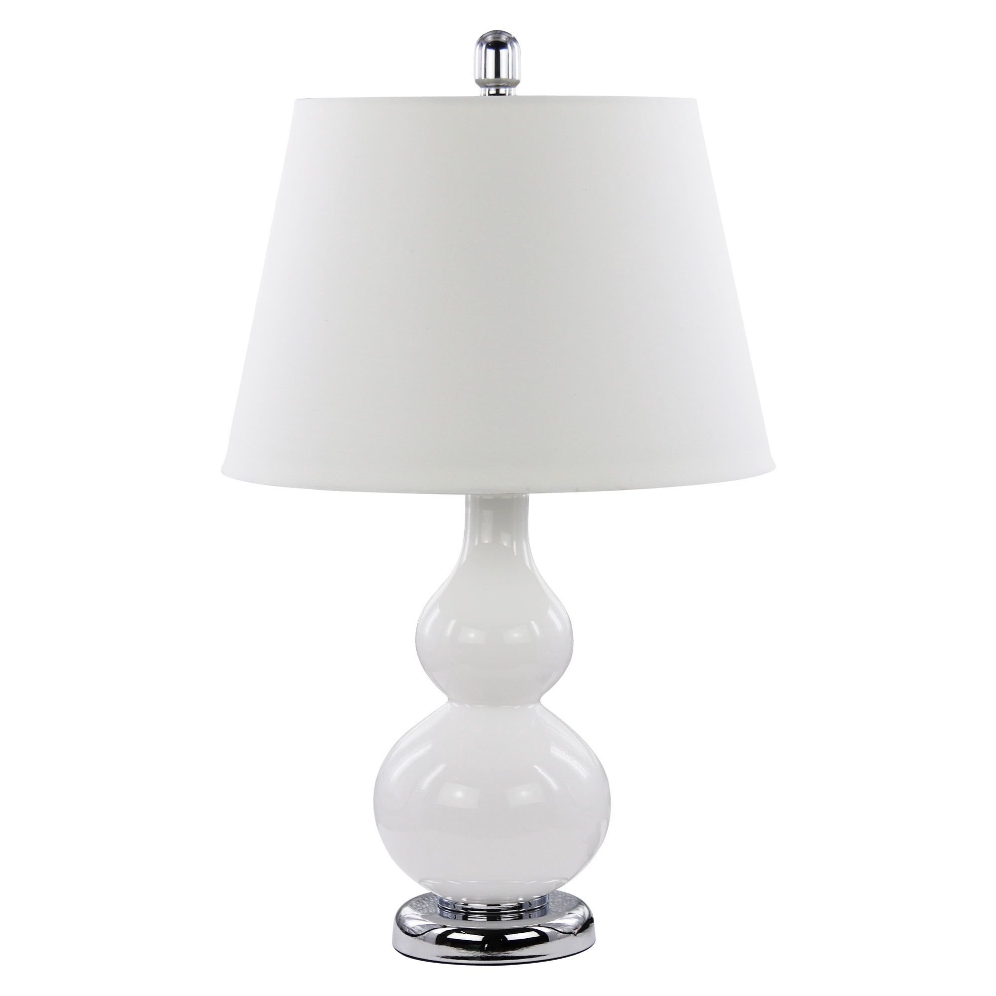 Abble Modern 2pcs Table Lamps Set with Beige Lamp Shade for Living Room and Bedroom -White