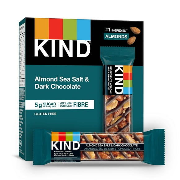 KIND Nuts Sea Salt & Dark Chocolate Bars, 40g, 5 Count Box, 5 x 40 g bars, 200 g