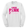 thumbnail image 2 of I Wear Pink for My Aunt Survivor Awareness Mens Long Sleeve Shirt, White, Large, 2 of 3