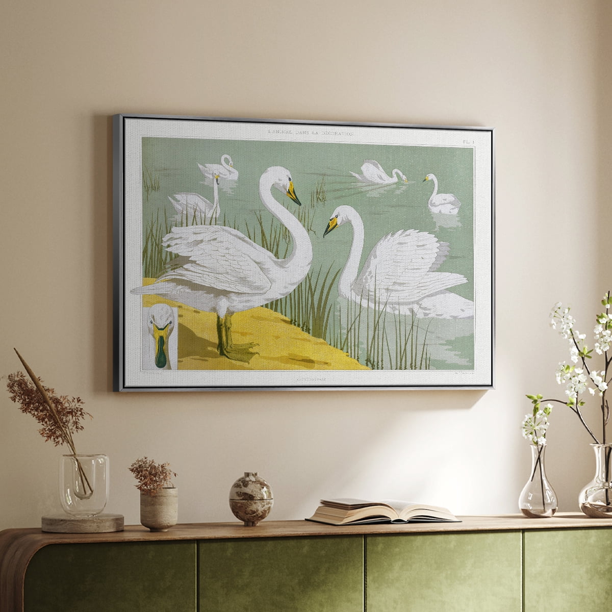 Vintage Landscape-CXX By Wexford Home Framed in Silver Wood Gallery Wrapped Canvas 25 in. x 37 in.