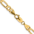 thumbnail image 3 of Auriga 14K Yellow Gold 6.25mm Flat Figaro Chain Bracelet 9 inch for Women, 3 of 6