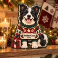 3-Layer Wooden Block Border Collie Christmas Tabletop Display for Dog ...