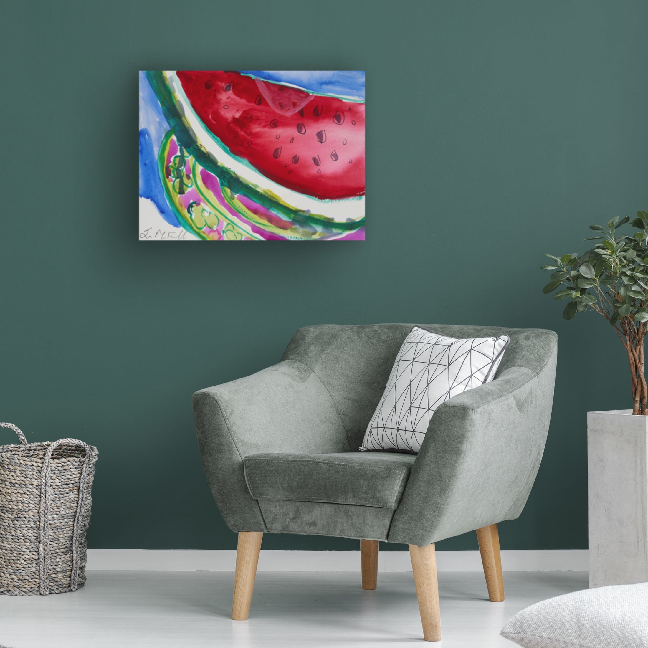 Canvas Wall Art - Erin McGee Ferrell 'Watermelon VI' Wall Art for Living Room, Bedroom, or Office Décor by Trademark Fine Art - 19 x 14 Inches
