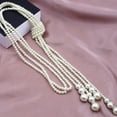 thumbnail image 5 of Eosunjian Faux Pearl Necklace White Color Knotted Beaded Long Tassel Neck Chain Elegant Dress-Up Alloy Jewelry Women Dress Sweater Necklace Accessories Jewelry Gift White, 5 of 13