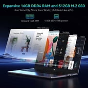 Huidun 2026 New Windows 11 Laptop, 15.6 inch Laptop Intel N150, 16GB RAM 512GB SSD, 1080P Full HD 4K Display, WiFi5 BT5.0, with Office, Computer Laptops for College Students, Business, School, Home