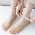 thumbnail image 5 of MSJUHEG No Show Socks Womens,Lace Socks,Womens Socks,Footies Socks for Women,Flat Socks,Ballerina Socks Solid Non Slip Socks Lace Splice Socks Boat Socks Beige One Size, 5 of 7