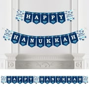Big Dot of Happiness Hanukkah Menorah - Chanukah Holiday Party Bunting Banner - Party Decorations - Happy Hanukkah