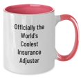 thumbnail image 2 of Funny Insurance Adjuster Gifts from Men to Insurance Adjuster Friends - Officially The World's Coolest Insurance Adjuster Two Tone Coffee Mug, Unique Christmas Unique Gifts, 2 of 4