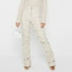 thumbnail image 2 of Gibobby pantalones de pana para mujer Pantalones fruncidos de sintética para mujer, mallas ajustadas de cintura de cuero PU apiladas, medias para fiesta y chica, ropa de calle (Blanco, S), 2 of 5