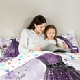 thumbnail image 5 of Manfei Girl Perfume Dress King Size Comforter Sets,Fairy Tale Princess Bedding Comforter Set,Purple Splash Ink Bedding Set For Kids,Ultra Soft Home Decor Reversible,3-Piece, 5 of 8