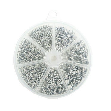 Cousin DIY Jump Ring Assortment with Lobster Clasps, Silver Finish Metal, 1030 Piece