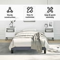 thumbnail image 5 of vidaXL Twin Bed Frame, Velvet Upholstered Platform Bed Frame, Dark Gray, No Mattress, 5 of 9