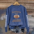 thumbnail image 2 of awzxde Chandails en Molleton pour Femmes Décontractés Légers Col Rond Chandails en Molleton Manches Longues Graphique Football Imprimé Chandail Chandails en Molleton Haut Blouse Bleu,m, 2 of 4