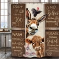thumbnail image 3 of Rustic Farmhouse Donkey Cow And Pig Shower Curtain Funny Animal Bathroom Decor Fabric Waterproof 71x71 Inches, 3 of 6