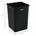 thumbnail image 5 of HOMEZY-US Square Plastic Garbage Can, 35 Gallon Capacity, Indoor/Outdoor Rated, 19-1/2"W x 19-1/2"D x 27-4/5"H, Utility Trash Can, No Lid, Black, 5 of 10