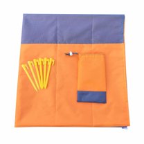 PureCasa Polyester Picnic Outdoor Blankets, Gradient Portable Foldable Picnic Mats for Beach Camping Hiking, with 1 x Carry Pouch, 4 x Stakes and 1 x Carabiner, 1PC, 79"x83", Orange, Rectangle