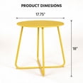 thumbnail image 2 of Decksplore Metal Outdoor Patio Side Table, Round Weather Resistant End Table, Yellow, 2 of 6