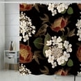 thumbnail image 6 of Shower Curtain Polyester Waterproof with Stereoscopic Tropical Leaf & Flower Print - Water-Repellent Bathroom Curtain with Hooks, Easy Care, 6 of 6