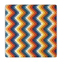 Vibrant Bohemian Floral Square Tablecloth 34x34 Inch with Elastic Edge, Fitted Table Cover for Indoor Outdoor Card Tables and Patio Dining