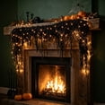 thumbnail image 4 of yulier Black Rope Halloween Garland with LED Lights, 70.87" Spooky Artificial Hanging Vines with String Lights for Mantel, Fireplace, Halloween Party Home Indoor Outdoor Decor, 4 of 9