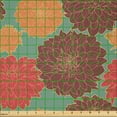 thumbnail image 2 of Ambesonne Floral Fabric by the Yard Microfiber, Carnation and Calendula Art, 2 Yards, Burnt Orange and Red, 2 of 2