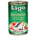 thumbnail image 2 of (5 pack) Ligo Sardines Green in Tomato Sauce, 5.5 oz Can, 2 of 7