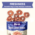 thumbnail image 6 of PAWUP Dog Treats Duck Jerky Rings, High Protein Training Treats for Small Medium Large Dogs, Heart Health with Taurine, 10.6oz, 6 of 9
