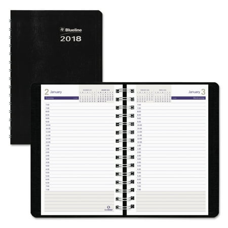 - Blueline DuraGlobe Daily Planner Ruled For 30-Minute Appointments, 8 x 5, Black, 2018