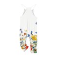 thumbnail image 5 of GERsome Girls Jumpsuit Romper V Neck Sleeveless Cute Long Pants Casual Printed Spaghetti Straps Overalls with Side Pockets 5-14 Years（Size 11-12 Years/09#White Floral), 5 of 6