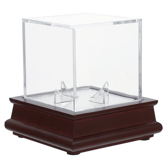 EXHUMKY Acrylic Display Case with Wooden Base, Minimalist Design for Collectibles and Decorative Items