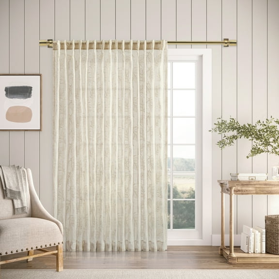 Ricardo Sheer Leaf Rod Pocket With Back Tab Patio Panel