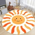 thumbnail image 3 of Lanpei Boho Sun Area Rug 4Ft Round Kids Play Mat Modern Abstract Sunshine Bedroom Playroom Carpet for Boys Girls Circle Nursery Mat for Children Classroom Living Room Decor, 3 of 7