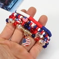 thumbnail image 5 of Jierger 2024 New American Flag Red White and Blue Artificial Bracelet American Independence Day Multi Layered Beaded Stretch Bracelet for Halloween Christmas Valentine Party Birthday Gift for Women an, 5 of 7