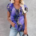 thumbnail image 5 of Blouses à Manches Courtes pour Femmes Mode Femmes Été Imprimé T-Shirt à Col en V Manches Courtes Blouse Décontractée T-Shirts d'Été pour Femmes Blouse à Manches Courtes Femmes T-Shirts Été, 5 of 5