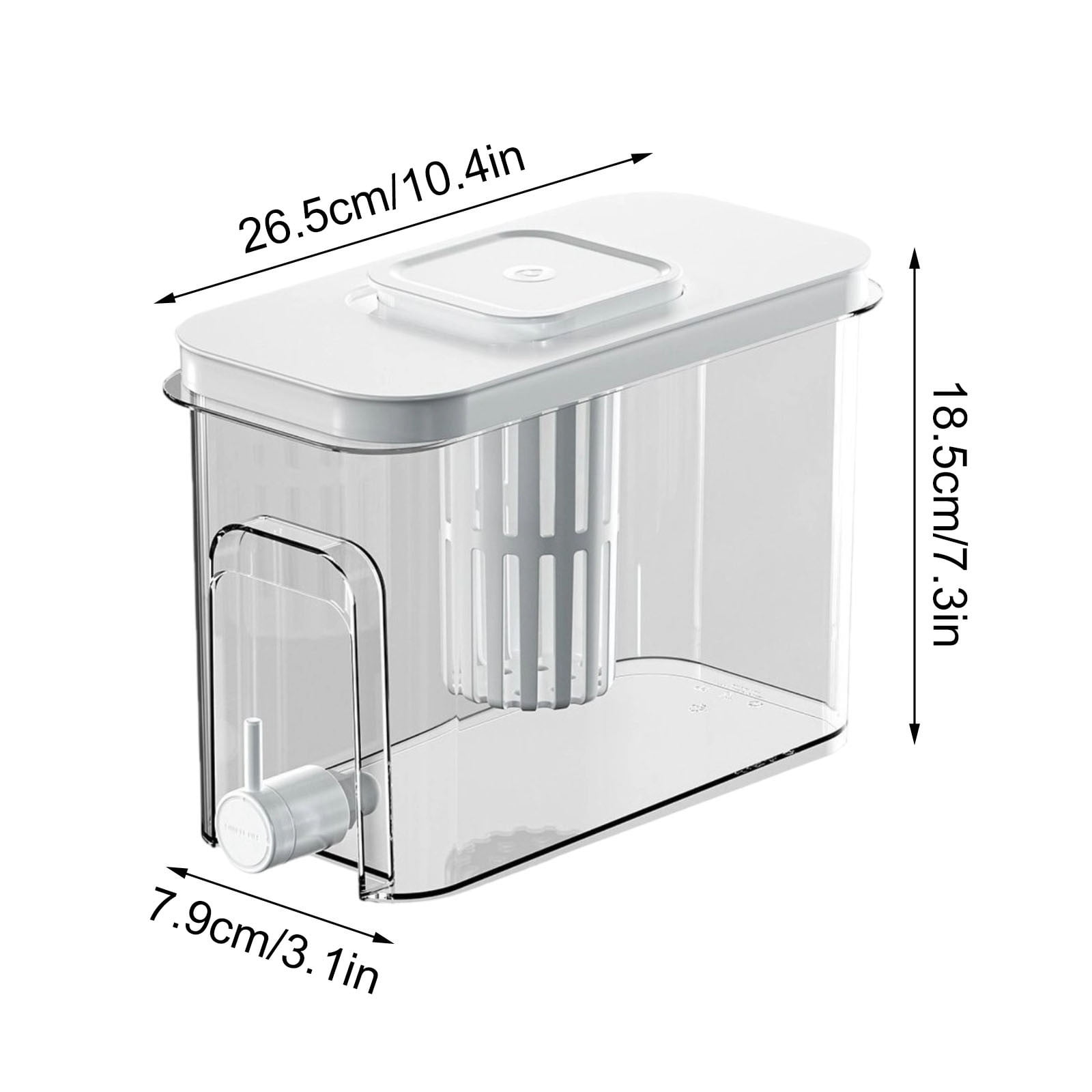 White 2.2L Plastic Water Jug With Filter Bpa Free Large Capacity Cold Brew Pitcher Refrigerator Safe Leakproof Lid For Tea Juice Infused Beverages #99D79