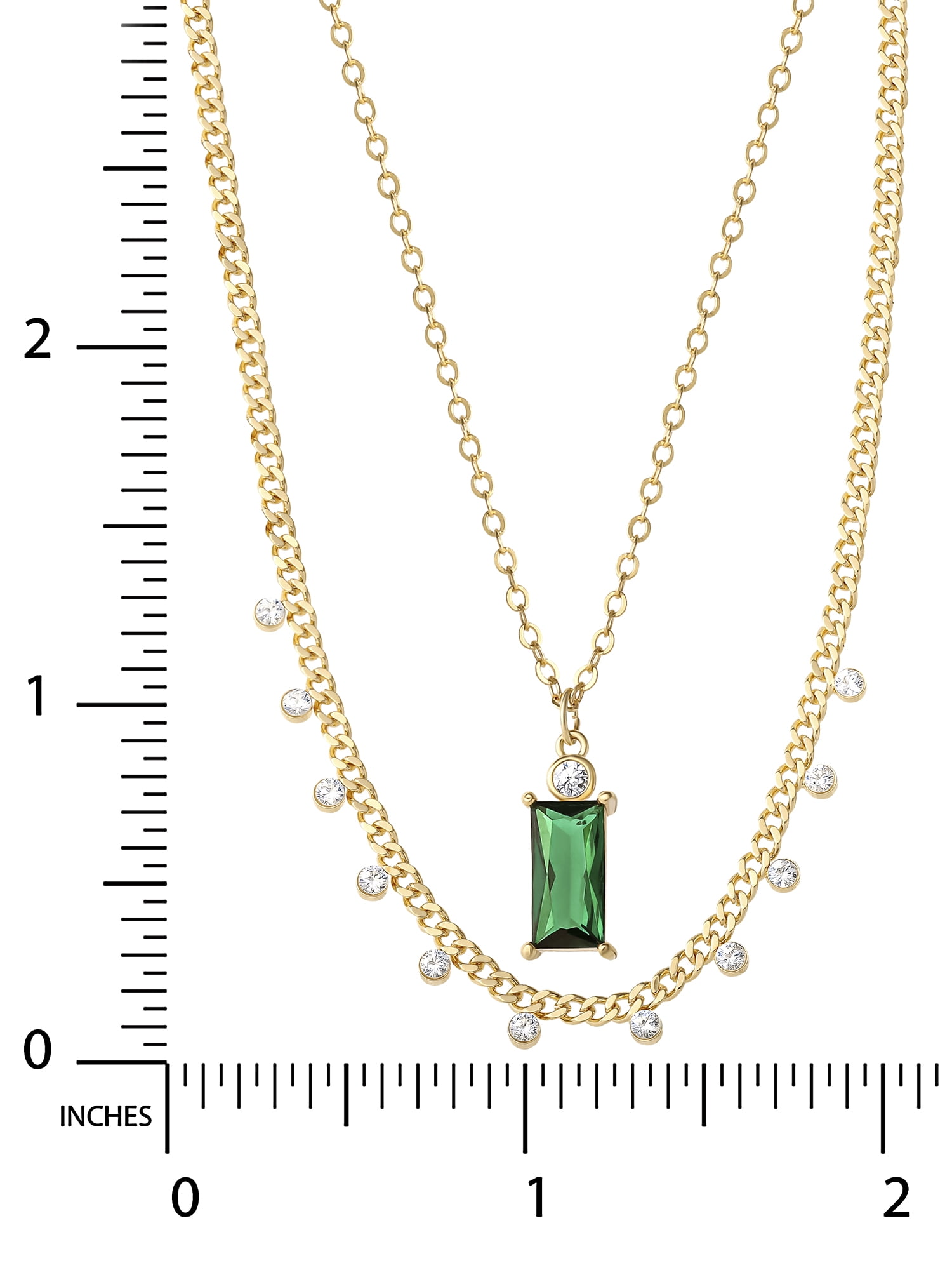 Believe by Brilliance Women's 14kt Gold Flash Plated Cubic Zirconia Layer Necklace Set