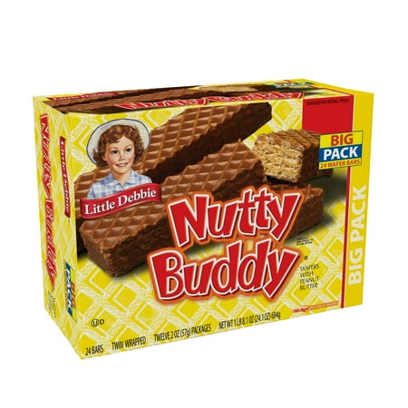 Little Debbie Big Pack Nutty Buddy Wafer Bars, 12 Wraps, 24 Cookies Per Pack, 24.1 oz