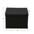 thumbnail image 2 of Household Essentials Square Storage Box With Lid, 15”x15”x10”, Canvas Sides With Sturdy Sides, Closet or Storage Room Organization, Includes Handle for Easy Access, Black Linen, 2 of 7