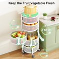 thumbnail image 3 of Carrito giratorio blanco de 5 niveles para frutas y verduras SAYZH, 3 of 8