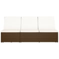 thumbnail image 3 of vidaXL Convertible Sun Bed with Cushion Poly Rattan Brown, 3 of 5