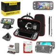 thumbnail image 1 of Switch Lite Accessories Bundle, Kit with Carrying Case,TPU Case Cover with Screen Protector,Charging Dock,Playstand, Game Card Case, USB Cable, Stylus,Thumb Grip Caps for Nintendo Switch Lit, 1 of 1