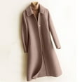 thumbnail image 2 of KIHOUT Women's Wool Trench Coat Winter Solid Color Long Sleeve Lapel Long Thick Overcoat Jackets, 2 of 8