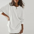 thumbnail image 3 of Erwazi Womens Fall Long Sleeve Pullover Tops Crewneck Sweatshirts for Women Solid Color Waffle Knit Tunic Shirts, 3 of 8