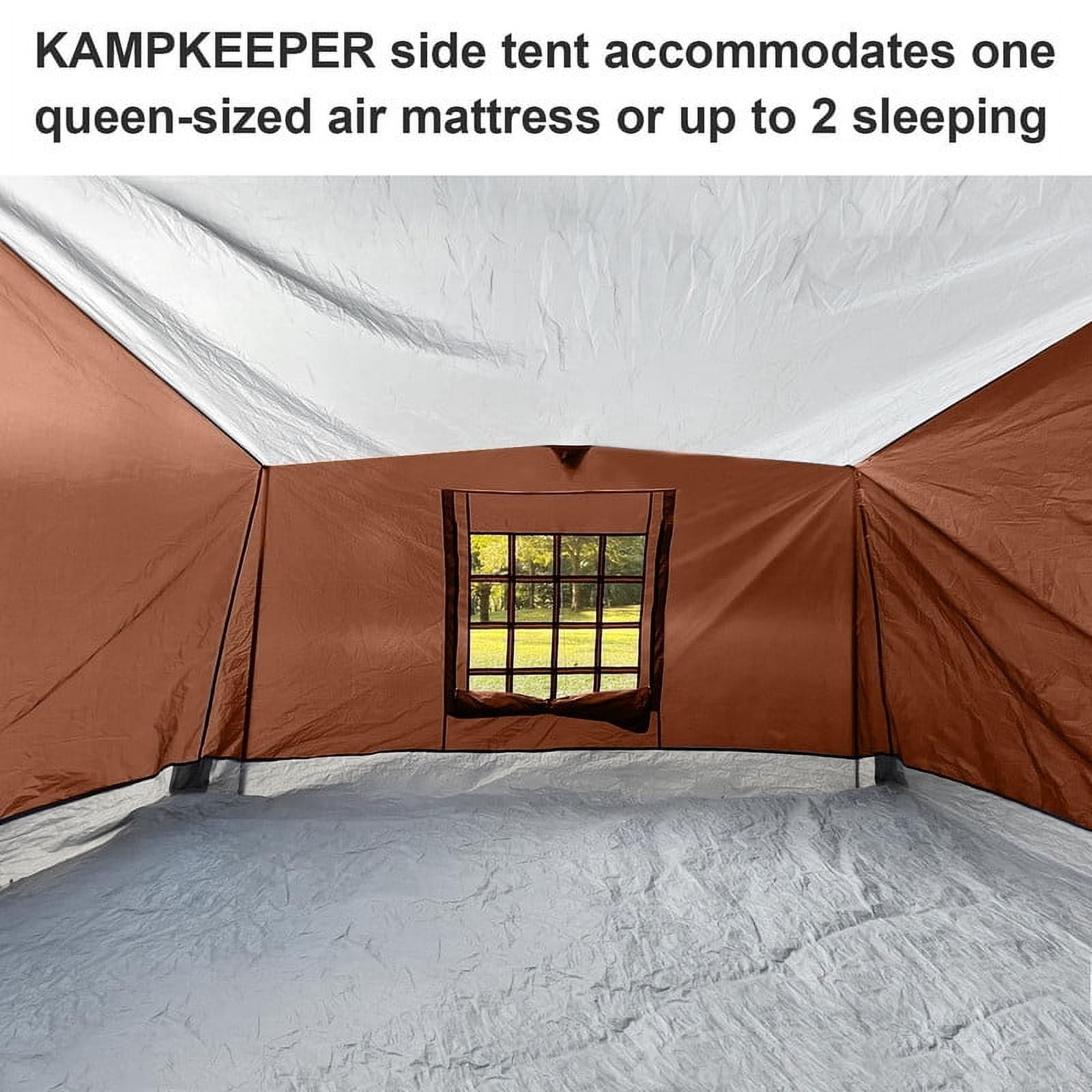 KAMPKEEPER Side Tent,Camping Tent for 10' x 10' Pop Up Canopy, Easy Set Up Gazebo,Compatible with 10' Wide Canopy Tents