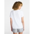 thumbnail image 3 of Athletic Works Women's and Women's Plus Relaxed ButterCore Tee with Short Sleeves, Sizes XS-4X, 3 of 6