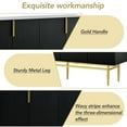 thumbnail image 5 of 60" Sideboard Buffet Cabinet, Entryway Control Table with 4 Doors, Adjustable Shelf, Gold Metal Handles and Legs, Modern Credenza Storage Cabinet for Dining Room Living Room Bedroom Hallway, Black, 5 of 7