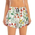 thumbnail image 2 of Honeii Spring floral print a double-layered women's running short, ideal for gym, tennis, and various activities, complete with a practical pocket-X-Large, 2 of 7