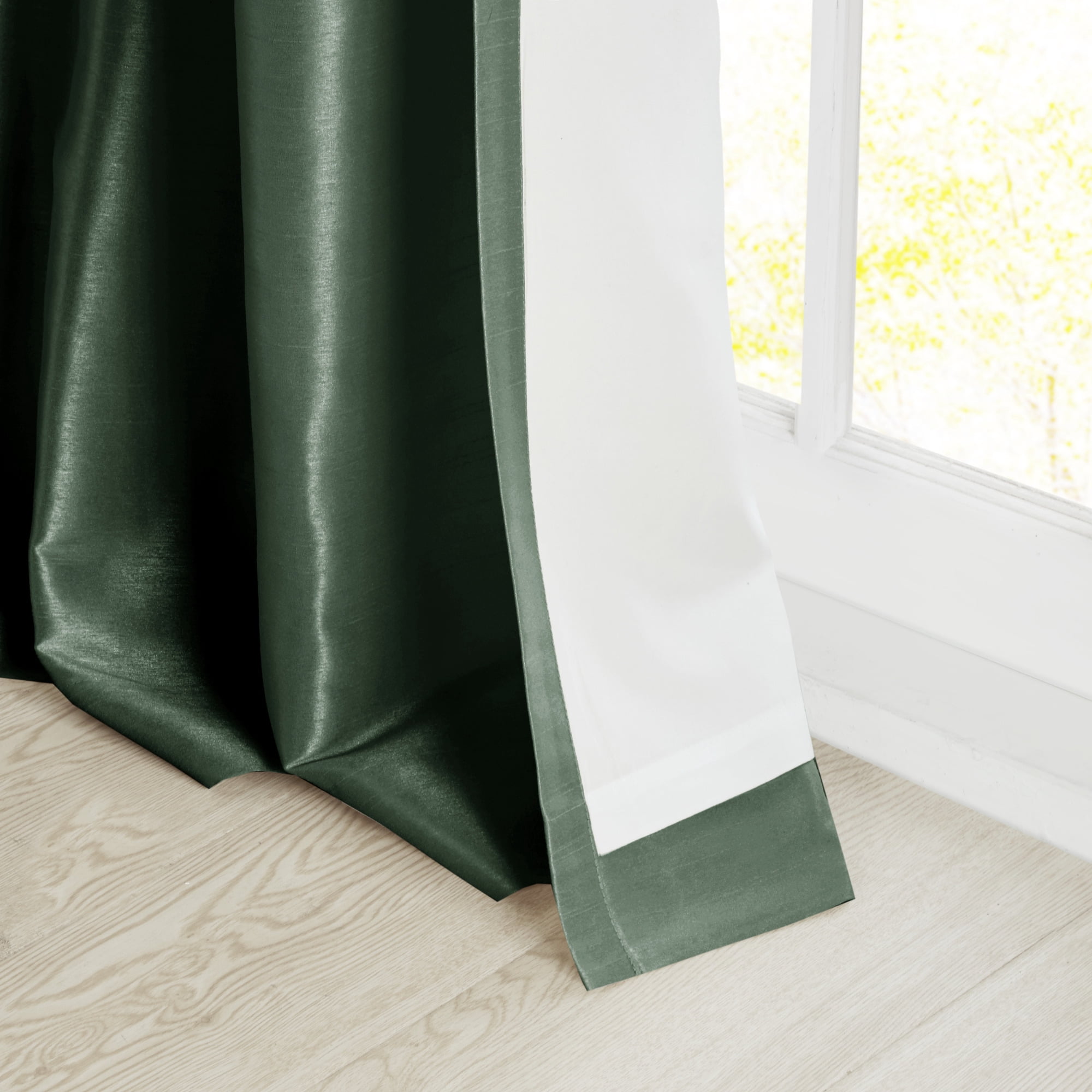 MAYEERTY 50x84" Twist Tab Lined Window Curtain Panel Living Room Green